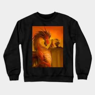 Fantasy Dragon and Knight Art Crewneck Sweatshirt